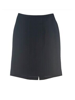 Ann Taylor Loft Pinstripe Black Preppy Pencil Work Skirt, Size 0